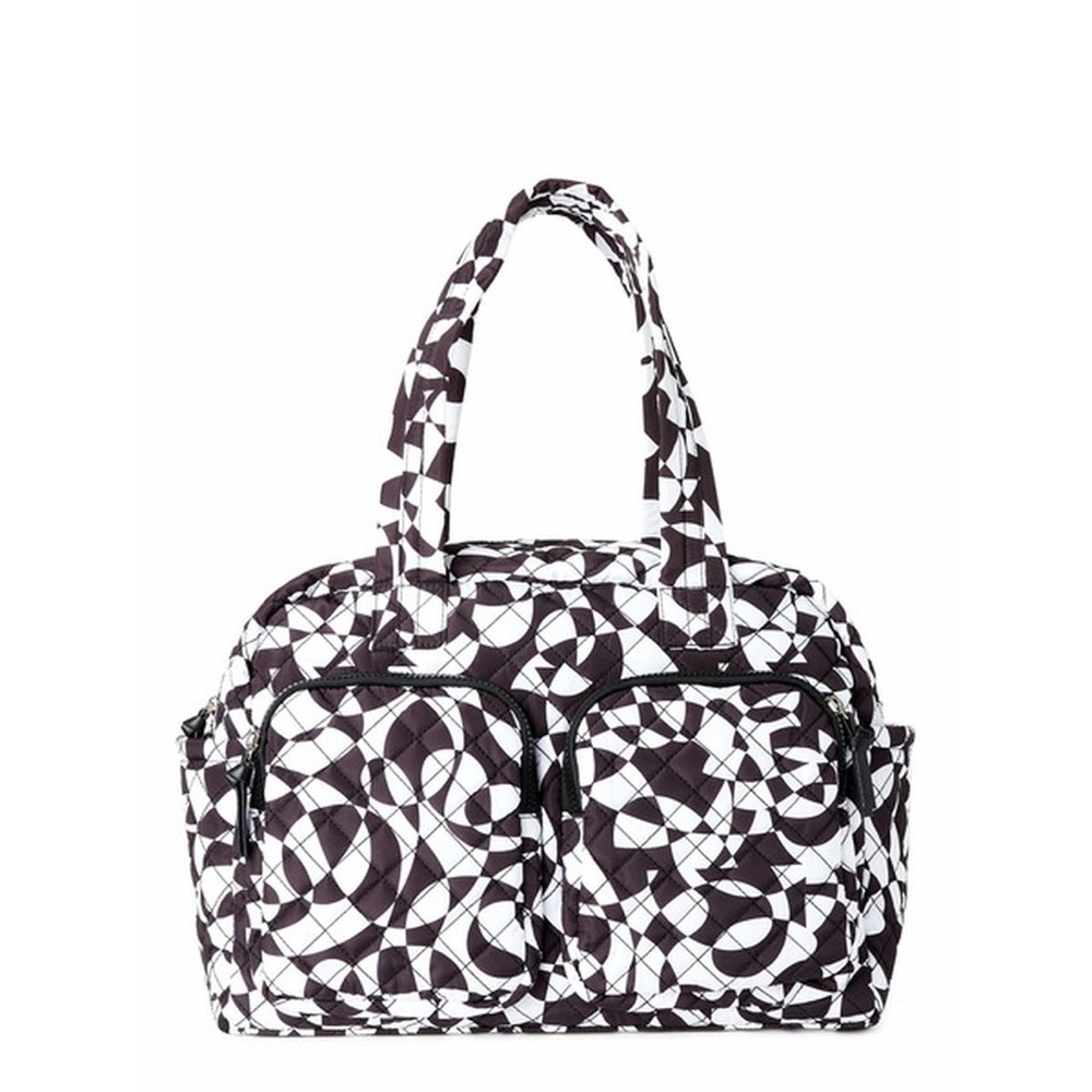 No Boundaries Women's Double Pocket Weekender Black White Kaleidoscopic